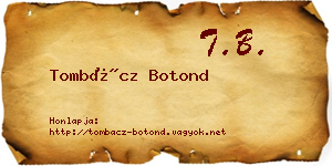 Tombácz Botond névjegykártya